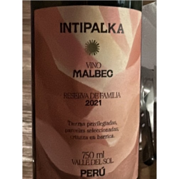 Vino Intipalka Reserva de Familia Malbec 750ml
