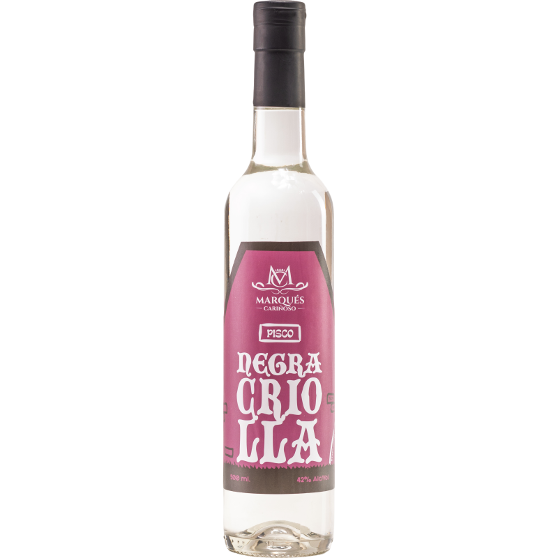 Pisco puro Marqués Cariñoso de uva Negra Criolla 500ML